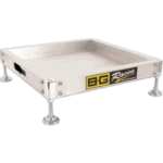 High-performance racing kart chassis with adjustable feet for stability, designed for competitive racing at Grand Prix Racewear.