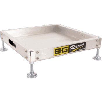 High-performance racing kart chassis with adjustable feet for stability, designed for competitive racing at Grand Prix Racewear.