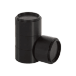 Black rubber hose connectors for racing car fuel systems, durable and high-quality for Grand Prix Racewear.