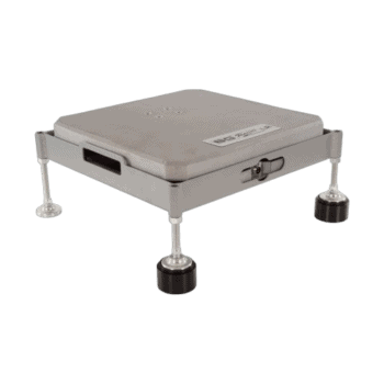 Precision load cell platform used in Grand Prix Racewear for accurate weight measurement and testing.