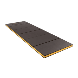 B-G Folding 3 in 1 Mechanics Mat in black and yellow, versatile for automotive repairs and workshops.