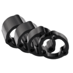 Set of black racing spacers for B-G Racing steering wheels, made from durable aluminium for motorsport use.