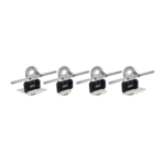 Precision racing sensors for Grand Prix racewear, featuring four high-accuracy measurement units with mounting brackets and connecting rods.