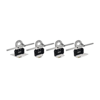 Precision racing sensors for Grand Prix racewear, featuring four high-accuracy measurement units with mounting brackets and connecting rods.