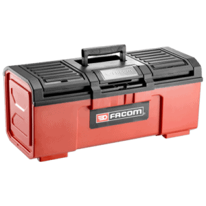 Facom Small model 24 self-closing BP.C24N toolbox with black lid and red body, ideal for professional tool storage.