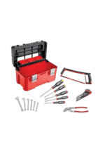 Set of professional electrical tools including screwdrivers, pliers, and a toolbox, ideal for electrical repairs and installations.