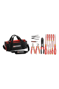 Facom tool set with screwdrivers, pliers, and a tool bag for professional use.