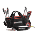 Facom small maintenance softbag with tools including screwdrivers, tape measure, and pliers, ideal for workshop or race team use.