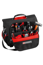 Facom tools and laptop softbag with various hand tools and accessories inside, designed for professional use.