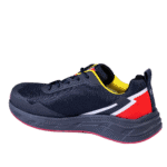 Black Grand Prix Racewear athletic shoe with red, white, and yellow accents, designed for motorsport enthusiasts and racers.