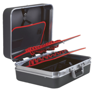 Grand Prix Racewear technician case with red tool organiser and additional panels, designed for professional motorsport use.