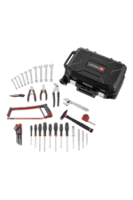 Complete set of tools and accessories for the Facom Facom Rolling Handtools Kit Bv.R30cm1pb, including wrenches, screwdrivers, and a storage case.
