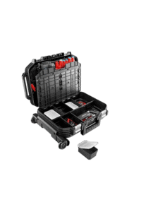 Professional toolkit with various tools and accessories in a black carrying case, ideal for racewear and motorsport equipment maintenance.