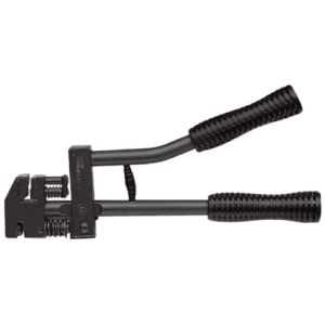 Facom hand crimper and punch tool with black handles and metal body for electrical work.