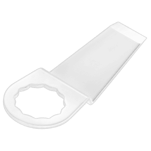 White windshield cutter blade with a circular opening and flat handle for Facom Windshield cutter blades CAD.P300F CAD.P300F12.