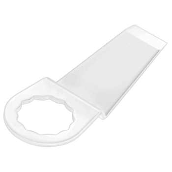 White windshield cutter blade with a circular opening and flat handle for Facom Windshield cutter blades CAD.P300F CAD.P300F12.
