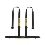 Sabelt racing harness with black straps and yellow branding for Grand Prix Racewear.