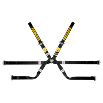 Sabelt Gold Superformula 6-point FIA harness with lightweight design and pull-up adjustment for racing safety.