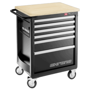 Facom CHRONO roller cabinet with 6 drawers and 3 modules per drawer, designed for heavy loads and safety, ideal for workshop organisation.