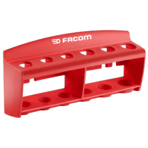 Facom Versatile drift punch rack CKS.103 in red with multiple slots for tools, designed for automotive and mechanical use.