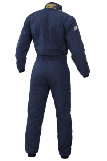 Blue Grand Prix Racewear racing suit designed for motorsport safety and performance, featuring durable fabric and branding details.