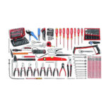 Comprehensive set of electronic tools including screwdrivers, pliers, wrenches, and a toolkit for professional repairs and maintenance.