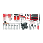 Complete set of electrician tools including screwdrivers, pliers, wrenches, and a toolkit for professional electrical work.