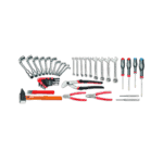 Set of 39 industrial maintenance tools including wrenches, screwdrivers, pliers, and hex keys for professional repairs.