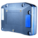 Close-up of a racing telemetry device used in motorsport for performance data analysis.