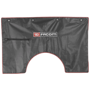 Facom non-magnetic wing cover with suction fasteners, black fabric with red trim and Facom logo.