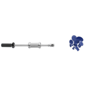 Facom Slide puller for dent removal without paint, featuring a long metal handle and blue rubber pads for automotive dent repair.