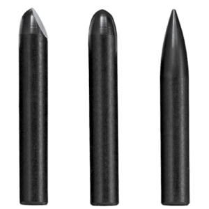 Set of three black plastic jets for precision applications, featuring different tip designs for versatile use.