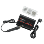 Facom corded plastic stapler CR.PS with accessories including staples and power cord, suitable for industrial or workshop use.