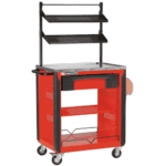 Facom surface preparation workstation CR.T3XL with multiple shelves and storage compartments, ideal for workshop organisation.