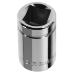 Facom 3/8 oil-drain female square bit 10 mm, chrome finish, used for automotive oil drain plug removal.