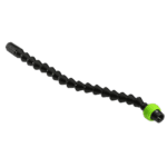 Flexible screw starter tool with black segmented shaft and green end cap for easy grip, used in precision mechanical work.