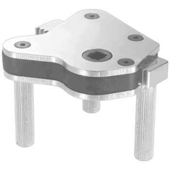 Grand Prix Racewear car part, possibly a mounting bracket or component, made of metal with a polished finish and multiple screw holes.
