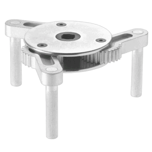 Grand Prix Racewear oil-filter wrench for HGVs, featuring a sturdy metal construction with a circular gripping mechanism and four supporting legs.