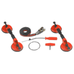 Facom windshield replacement kit D.28B with suction cups, tools, and accessories for automotive glass installation.