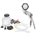 Facom manual pressure and vacuum pump kit with gauge, hoses, and accessories for automotive diagnostics and repairs.