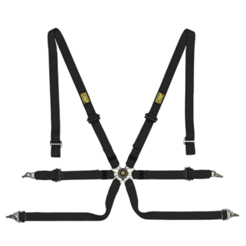 Grand Prix Racewear harness with adjustable straps and quick-release buckles for motorsport safety.