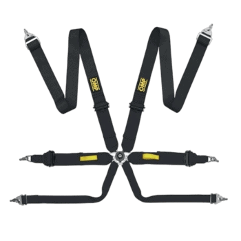 Grand Prix Racewear racing harness with five-point safety straps for motorsport safety and security.