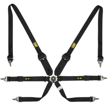 Grand Prix Racewear harness with multiple adjustable straps and metal hooks for motorsport safety and performance.