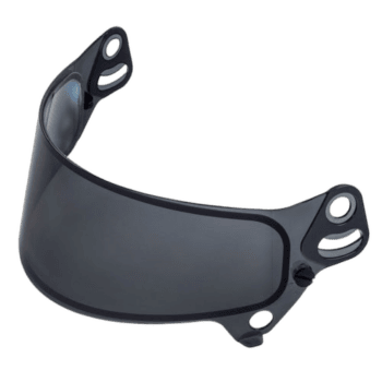 Grand Prix Racewear racing visor with tinted shield and adjustable mounting points for motorsport helmets.