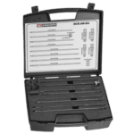 Facom electrode puller set DCR.HR-EU with various tools in a black case for precision welding and electronics repair.
