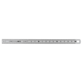 Stainless steel ruler with dual measurement sides, ideal for precise measurements in racewear and racing equipment.