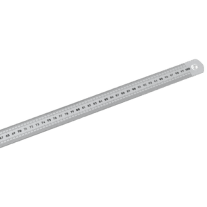 Stainless steel semi-rigid long ruler with measurement markings for precise measurements.
