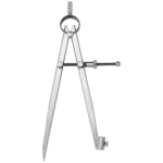 Precision drafting compass used for technical drawing and engineering measurements.