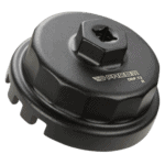 Facom oil filter cap wrench for Toyota 4, 6, and 8-cylinder engines, durable black plastic tool for easy oil filter removal.