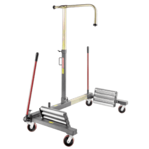 Facom hydraulic tractor wheel lift DL.1500 with adjustable height and sturdy wheels for easy mobility.
